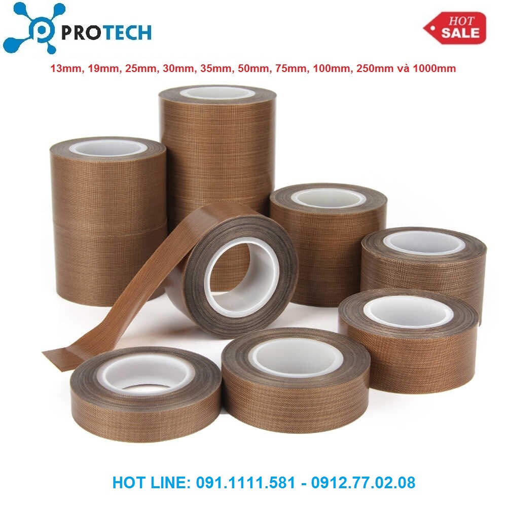 Băng dính nhiệt Teflon (băng dính vải sợi thủy tinh phủ PTFE)